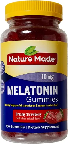 Vista 10 de Nature Made - Gomitas de melatonina de 10 mg por porción, Dosis de máxima fuerza, ayuda para dormir 100% libre de medicamentos para adultos, 60