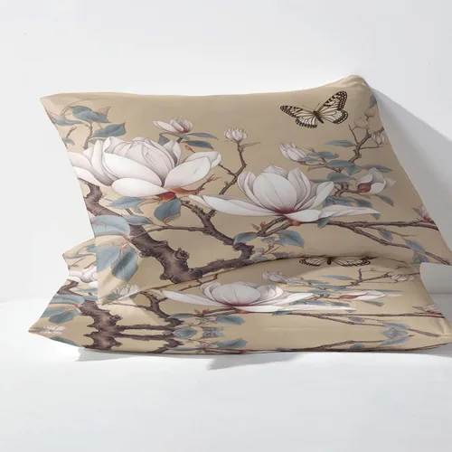 Vista 3 de J3-&-81 - Juego de sábanas de flores tamaño individual, sábanas y fundas de almohada con patrón de mariposas, sábana bajera ajustable de microfibra