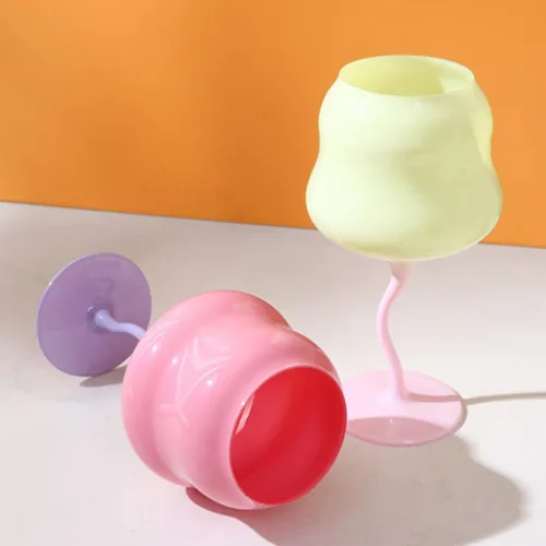 Vista 3 de Gadpiparty Juego de copas de vino con forma de flor, copas de copa de vino, copas de cristal con forma de flor, vasos de tallo para boda, primavera