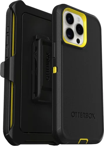 Vista 7 de OtterBox Funda para iPhone 15 Pro MAX (solamente) Defender Series, color negro, sin pantalla, resistente y duradera, con protección de puerto