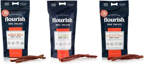 Vista 8 de Flourish Pets Angus - Palitos de carne seca de res, golosinas para perros, masticables de entrenamiento saludable (8 onzas)
