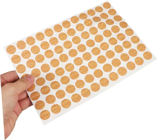Vista 3 de Beavorty 96 unidades de hojas autoadhesivas para agujeros de tornillo, tapas de agujeros para tornillos para muebles, tapas de agujeros