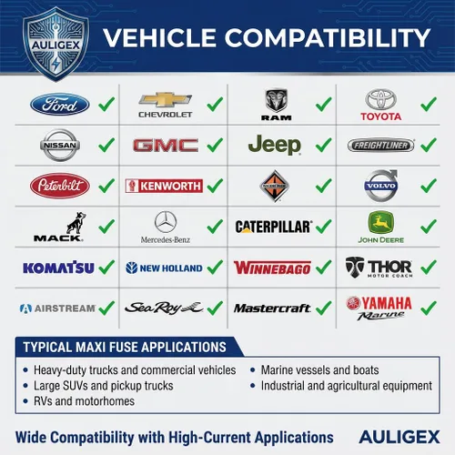 Vista 9 de Juego surtido de fusibles de hoja maxi de 40 piezas, fusibles grandes APX automotrices de 20 A a 100 A, fusibles de repuesto resistentes para SUV