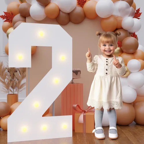 Vista 32 de Letras de marquesina de 3 pies de alto, letras y para decoraciones de fiesta de cumpleaños Light up Letters without Sidewalls, Lightweight Foam