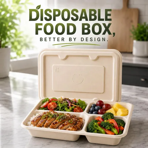 Vista 9 de Kaderron Contenedores de alimentos para llevar de 11 x 8.7 pulgadas con tapas, 4 compartimentos, paquete de 25 cajas desechables para llevar a
