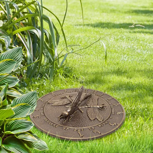 Vista 2 de Whitehall Products Reloj de sol de libélula de bronce francés