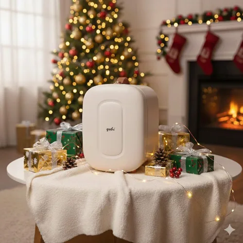 Vista 2 de QUBI Mini nevera, refrigerador compacto profesional para el cuidado de la piel, mini cosméticos, maquillaje, 5 litros (blanco crema, 5L)