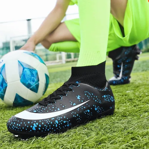 Vista 6 de Zapatos de fútbol para hombre, zapatos de fútbol de suelo sólido, zapatos deportivos ligeros para correr, césped al aire libre, cómodos