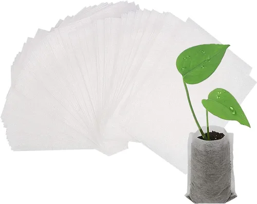 Vista 11 de Augshy Bolsas de cultivo de vivero, 400 bolsas de tela para plantas, bolsas de cultivo de plantas no tejidas, bolsa de inicio de siembra, plantas