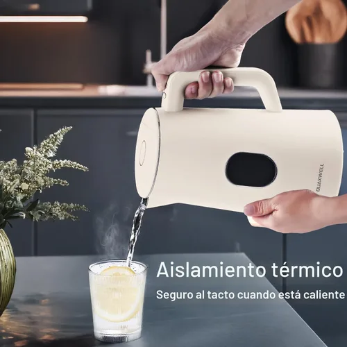 Vista 7 de Tetera eléctrica de 1,5 L, control de temperatura, color blanco Blanco crema