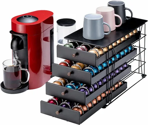 Vista 8 de Nespresso Pods Vertuo Holder, organizador de cápsulas de café de 3 Negro1