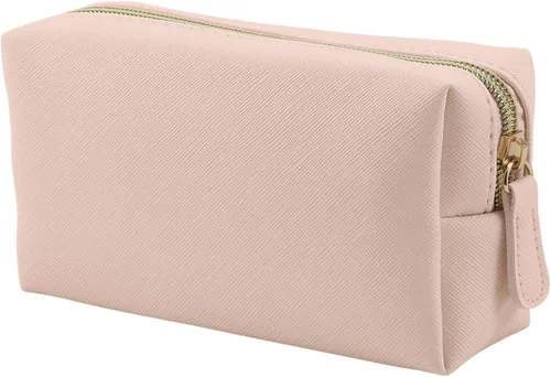 Vista 8 de Bolsa de maquillaje de cuero Apooliy para bolso de viaje, organizador de cosméticos portátil pequeño para mujeres y niñas, bolsa de maquillaje