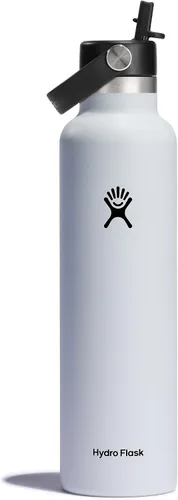 Vista 26 de Hydro Flask Botella de agua – Acero inoxidable aislado – Tapa flexible con pajita de boca estándar, antiderrames, a prueba de fugas y recargable