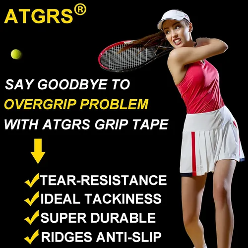 Vista 3 de Tennis Grip Tacky - Cinta de agarre para raqueta de tenis, agarre antideslizante absorbente para raqueta de tenis, bádminton, pickleball, agarre