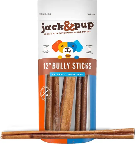 Vista 8 de Jack&Pup Palitos masticables de 6 pulgadas, masticables para perros de un solo ingrediente de larga duración (6 onzas, 5-7 palos) para perros