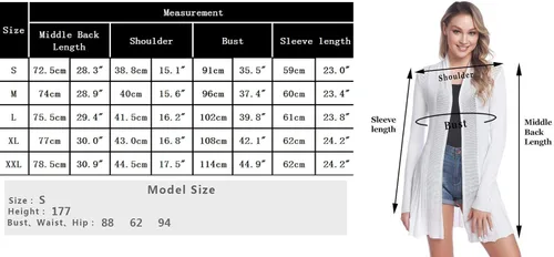 Vista 7 de iClosam Women Open Front Cardigans Long Sleeve Lightweight Knit Cardigan Sweater