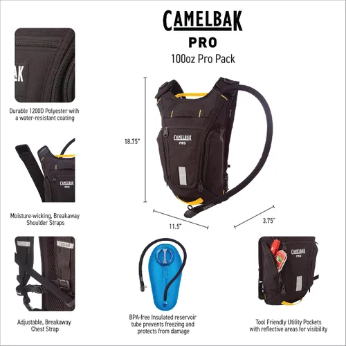 Vista 2 de CamelBak Mochila de hidratación profesional Duradera Ligera Reflectante Construcción Resistente Panel trasero de malla Correa