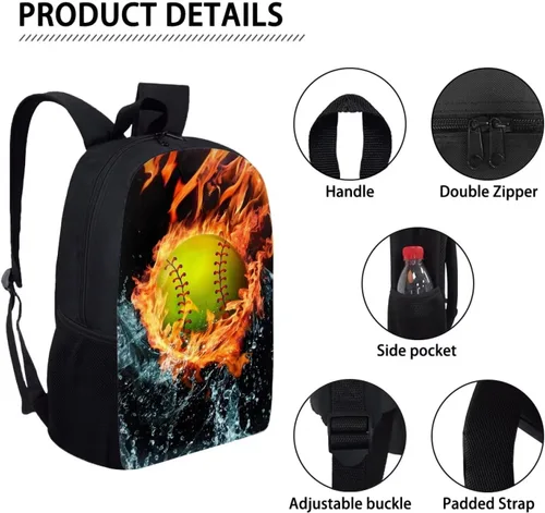 Vista 130 de HUGS IDEA Los animales frescos 3D niños escuela libro bolsa niños impresión mochilas, Baloncesto, Moderno