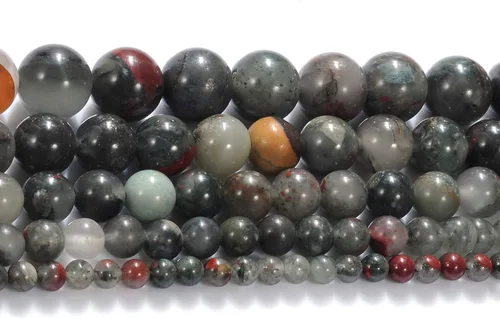 Vista 4 de Cuentas de piedra de sangre africana natural de 0.236 pulgadas, cuentas de piedras preciosas coloridas para hacer joyas, regalos para mujeres