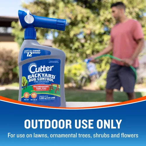 Vista 4 de Cutter Backyard Bug Control Concentrado de Spray, Repelente de Mosquitos, Mata Mosquitos, Pulgas y Hormigas Listadas, 32 Onzas Líquidas