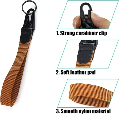 Vista 3 de Correa de pulsera para llaves, correa de muñeca de mano, elegante llavero de pulsera, llavero de la cartera, tarjeta de identificación
