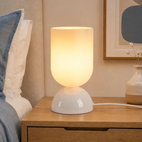 Vista 13 de Lámpara de mesa de cristal moderna de 8.9 pulgadas para sala de estar, lámparas de escritorio regulables para dormitorio, lámpara de mesita de noche