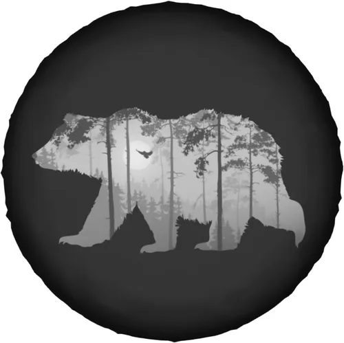 Vista 7 de Bear Forest Mist - Cubierta de neumático de repuesto para neumáticos de cámper, resistente a la intemperie, impermeable, a prueba de polvo, ajuste