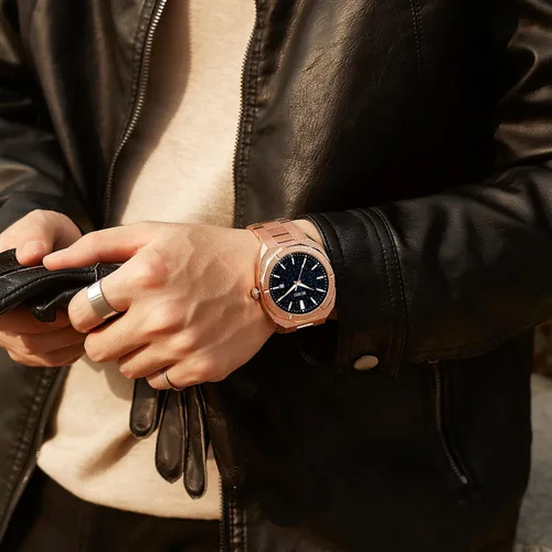 Vista 6 de BUREI Relojes de pulsera para hombre, relojes analógicos de cuarzo de acero inoxidable para hombre