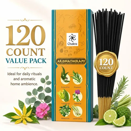 Vista 7 de Paquete de regalo de incienso de aromaterapia – 120 varillas naturales (6 cajas) – Relajante, alivio del estrés, meditación, refrescante