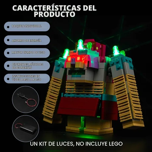 Vista 4 de BrickBling Kit de luces compatible con Lego Mine-Craft Legends The Devourer Showdown Adventure 21257, iluminación creativa compatible con Lego