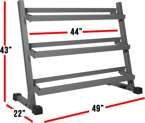 Vista 2 de XMark Juego de mancuernas de 5 a 50 libras, pares de mancuernas con estante de almacenamiento de pesas, opción de soporte para mancuernas solamente