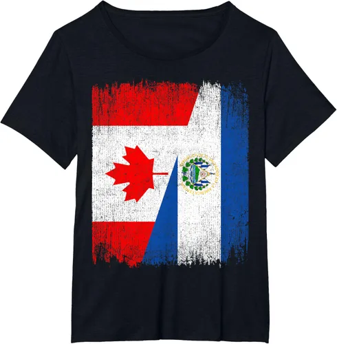 Vista 27 de Camiseta Half Canada El Salvador Flag Canadian Salvadoran Pride Roots