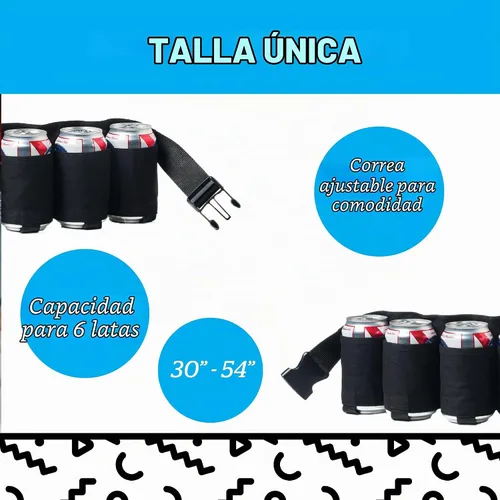 Vista 3 de Big Mouth Toys - Cinturones de latas de cerveza, Algodón, Negro, talla única
