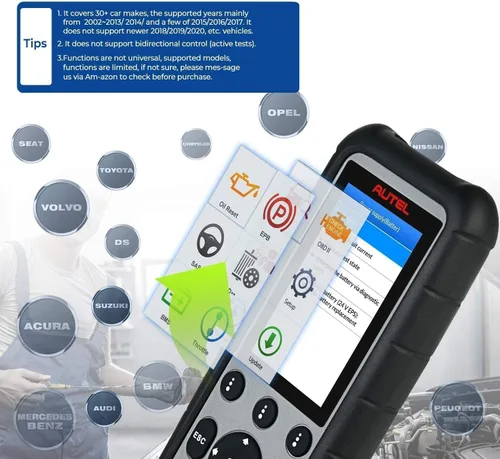 Vista 10 de Autel MaxiDiag MD806 PRO Escáner OBD2: Herramienta de escaneo de diagnóstico de sistemas completos con datos en vivo, reajuste de aceite, BMS, SAS