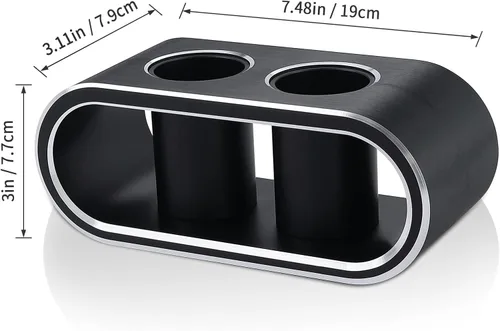 Vista 2 de Soporte de almacenamiento de micrófonos de escritorio de aleación de aluminio de metal, base de soporte para micrófonos inalámbricos, organizador