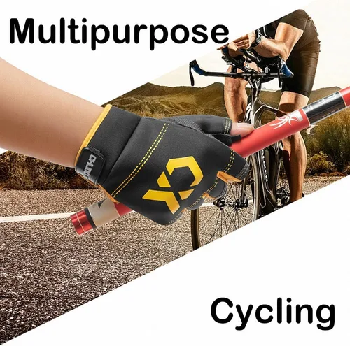 Vista 3 de SEIWEI Fishing Gloves 3 Fingers Cut Waterproof Sports Gloves Anti-Slip Windproof Gloves for Fishing Hunting Riding Cycling Hand Protectiion