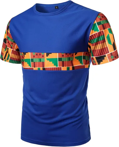 Vista 3 de Conjunto de camiseta y pantalones cortos para hombre con estampado africano de LucMatton