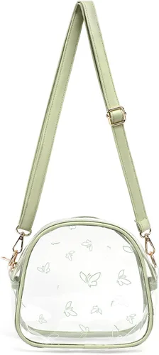 Vista 11 de TINYAT Bolso cruzado transparente para eventos de estadio para mujer, con correa ancha ajustable, bolsa de hombro transparente