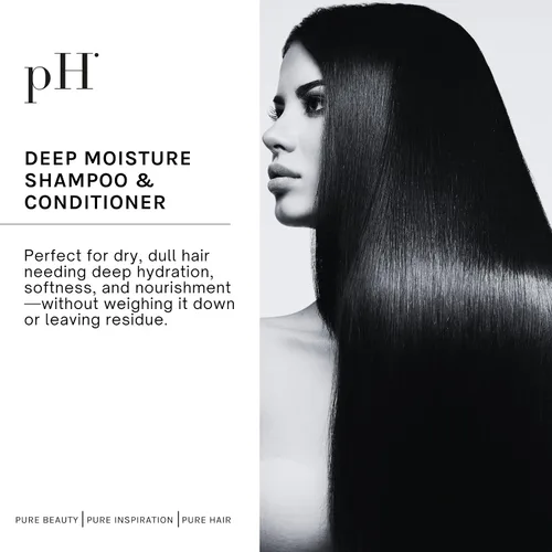 Vista 3 de pH PURE HAIR Juego de champú y acondicionador de humedad profunda, champú y acondicionador hidratante e hidratante, cabello seco, enriquecido
