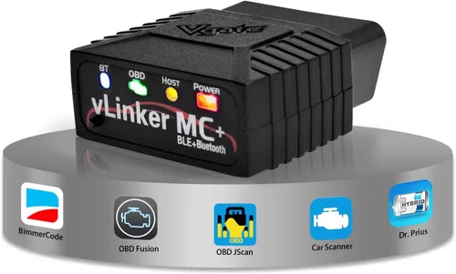 Vista 7 de Vgate vLinker MC Bluetooth 3.0 OBD2 escáner lector de código herramienta de escaneo de diagnóstico para Android y Windows, negro