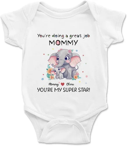 Vista 13 de Gossby Mameluco personalizado para bebé – Body personalizado para bebé niño, niña con diseño, nombre – Regalo para recién nacido, nueva mamá – 0-24