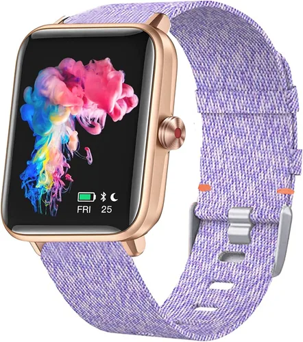 Vista 4 de Lamshaw GT01 - Correa elástica para reloj inteligente, banda elástica para mujer, linda correa de repuesto compatible con Dirrelo GT01 / LETSCOM