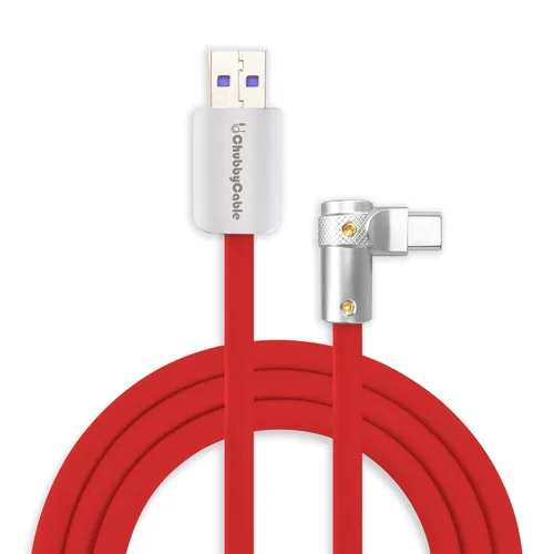 Vista 13 de chubbycable FlexElbow - Cable de carga rápida de 90 grados y 240 W, cable USB C en ángulo recto, cable de carga de silicona compatible con iPhone