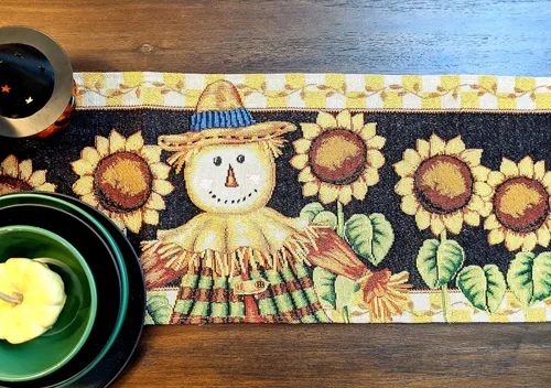 Vista 10 de Tache Home Fashion Camino de mesa con tapiz Mrs. Snowman 13x54