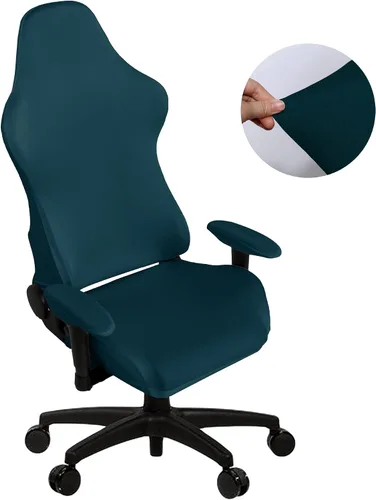 Vista 15 de SARAFLORA - Fundas elásticas para silla de computadora para sillón, silla giratoria, silla de juego, silla de computadora (negro, extragrande)