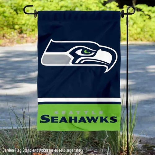 Vista 2 de Bandera de jardín de doble cara de Seattle Seahawks