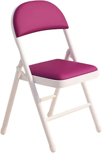 Vista 10 de Folding Chairs Silla de escritorio acolchada de poliuretano para muebles, silla de camping, silla de descanso plegable con marco de metal