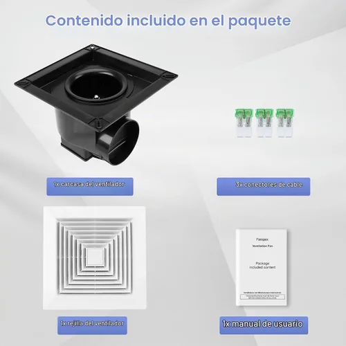 Vista 9 de Fanspex Extractor de techo de baño para circulación de aire