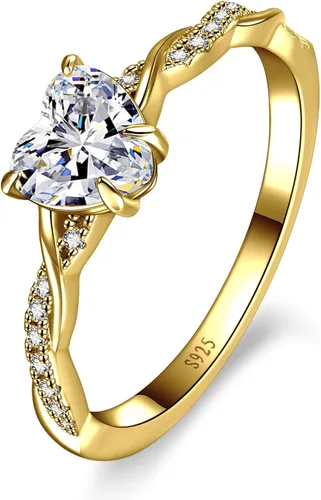 Vista 13 de Yaresul Anillo de promesa de corazón de 1.25 quilates para mujer, anillos Plata de ley 925 de zafiro creado