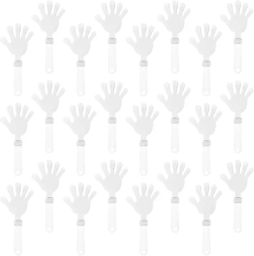 Vista 15 de 24 pinzas de mano amarillas Sunburst de 7.5 pulgadas que hacen ruido, regalos de fiesta, aplausos de plástico, eventos deportivos, felicitaciones